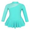 Loloda Kids Girls Long Sleeve Mock Neck Ballet Dance Dress Figure Ice Skating Skirted Leotard Dancewear Mint Green 6 Years view 1