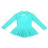 Loloda Kids Girls Long Sleeve Mock Neck Ballet Dance Dress Figure Ice Skating Skirted Leotard Dancewear Mint Green 6 Years view 3