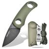 TONIFE Runer Fixed Neck Knife with Scabbard and Lanyard 1.85'' Full Tang Blade Edc Neck Knife for Outdoor (Green+Black Oxide then Stonewash) view 1