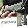 TONIFE Runer Fixed Neck Knife with Scabbard and Lanyard 1.85'' Full Tang Blade Edc Neck Knife for Outdoor (Green+Black Oxide then Stonewash) view 4