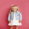 Mud Pie Girl Denim Ruffle Patch Jacket; Small view 2