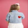 Mud Pie Girl Denim Ruffle Patch Jacket; Small view 3