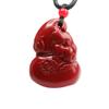YHDONE Natural Cinnabar Pendant Purple Gold Sand Fox Gourd Pendant Jade Necklace Pendant for Women Yoga Jade Neaklaces Genuine Jade Pendant for Women view 1