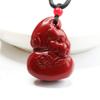 YHDONE Natural Cinnabar Pendant Purple Gold Sand Fox Gourd Pendant Jade Necklace Pendant for Women Yoga Jade Neaklaces Genuine Jade Pendant for Women view 3