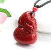 YHDONE Natural Cinnabar Pendant Purple Gold Sand Fox Gourd Pendant Jade Necklace Pendant for Women Yoga Jade Neaklaces Genuine Jade Pendant for Women view 4