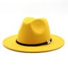 Fedora Hat with Chain Metal Belt Retro Hat Men and Women Jazz Hat Felt Hat view 4