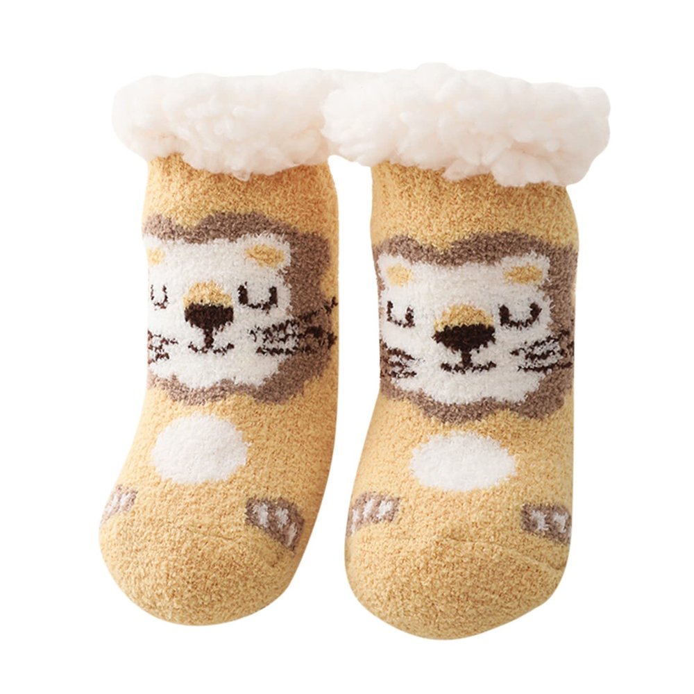 Baby Socks Christmas Socks Toddler Boys Girls Infant Socks Soft Sole Non Slip Toddler Girl Socks (Yellow, 0-6 Months)