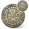Viking Vegvisir Coin - Viking Runes Compass Coin - Norse Mythology Protective Talisman Amulet - Viking Gifts for Men Women view 1