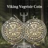 Viking Vegvisir Coin - Viking Runes Compass Coin - Norse Mythology Protective Talisman Amulet - Viking Gifts for Men Women view 2