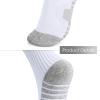 Linkidea Kids Soccer Socks with Shin Guards, 2 Pairs Breathable Knee High Socks with Lightweight Shin Pads, Long Sleeve Cushion Socks for Child 7-9 Years Over The Calf Soccer Socks (White, M) view 2