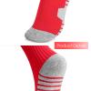 Linkidea Kids Soccer Socks with Shin Guards, 2 Pairs Breathable Knee High Socks with Lightweight Shin Pads, Long Sleeve Cushion Socks for Child 4-6 Years Over The Calf Soccer Socks (Red, S) view 2