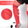 Linkidea Kids Soccer Socks with Shin Guards, 2 Pairs Breathable Knee High Socks with Lightweight Shin Pads, Long Sleeve Cushion Socks for Child 4-6 Years Over The Calf Soccer Socks (Red, S) view 3