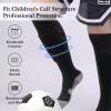 Linkidea Kids Soccer Socks with Shin Guards, 2 Pairs Breathable Knee High Socks with Lightweight Shin Pads, Long Sleeve Cushion Socks for Child 7-9 Years Over The Calf Soccer Socks (Black, M) view 4