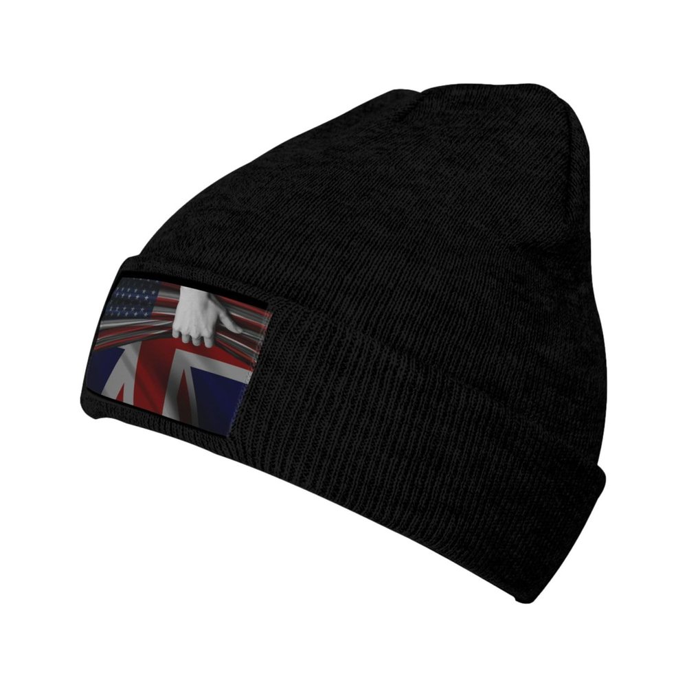 Vintage American Britain USA America Beanie Winter Hat for Men Women Warm Knit Unisex Knitted Cuffed Skull Cap