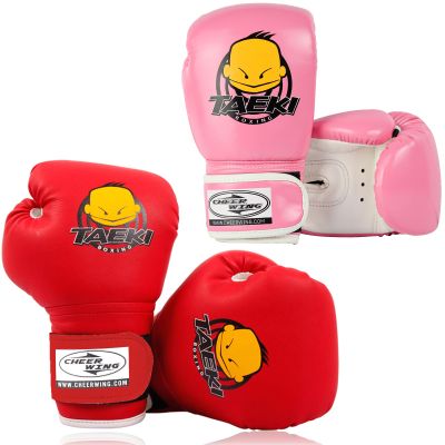 2 Pairs Cheerwing Kids Boxing Gloves 6oz Training Gloves for Youth and Toddler Punching Mitts Kickboxing Muay Thai Gloves (Red and Pink)