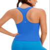 CRZ YOGA Butterluxe Racerback Tank Tops for Women - Yoga Workout Casual Gym Athletic Camisole Tight Sleeveless Shirts Sparkle Blue Medium view 1