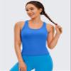 CRZ YOGA Butterluxe Racerback Tank Tops for Women - Yoga Workout Casual Gym Athletic Camisole Tight Sleeveless Shirts Sparkle Blue Medium view 2