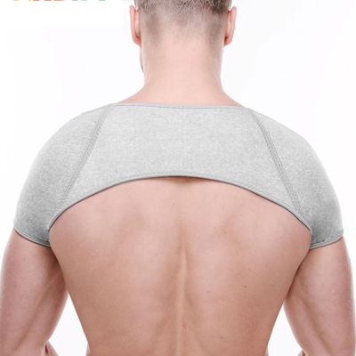 JosuE Shoulder pad gray bamboo charcoal shoulder shield warm fixed shoulders protection badminton volleyball sports shoulder