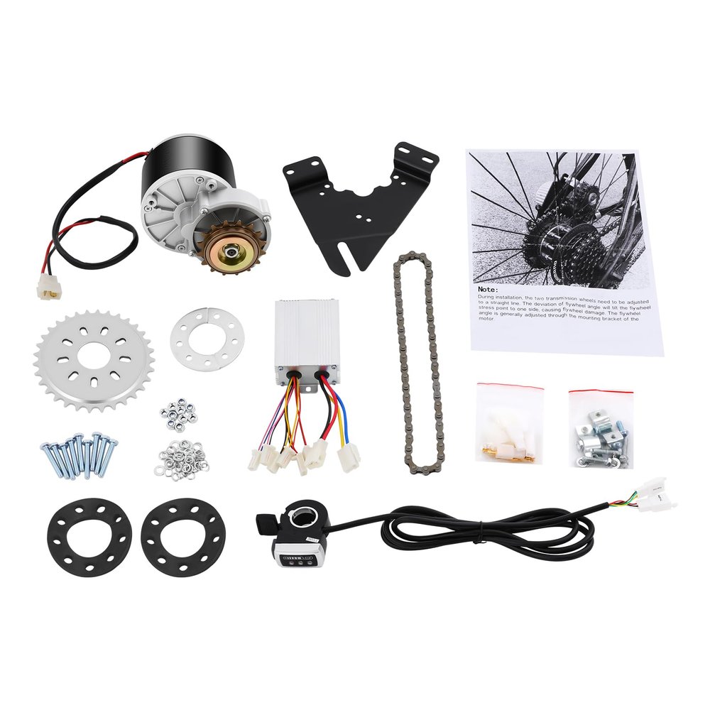 24V/36V 250W/350W Electric Bicycle Motor Kit, E-Bike Left Side Drive Motor Kit Mountain Bicycle Conversion Set with Twist/Thumb Throttle, Fit Most of Common Bicycle