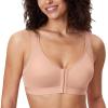 DELIMIRA Women's Front Closure Posture Wireless Back Support Full Coverage Bra Blush Beige 40G view 2