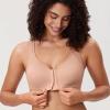 DELIMIRA Women's Front Closure Posture Wireless Back Support Full Coverage Bra Blush Beige 40G view 3