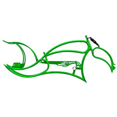 MICARGI LEOPARD 3I Stretch Cruiser bike frame,26-in Steel frame with bike Chain suitable for Lowrider Bike, Chopper Bike, and electric bike conversion (green)