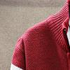 2023 Mens Sweater Jackets Casual Stand Collar Knitted Sweater Cardigan Lightweight Fleece Lined Full Zip Knitwear Coat Lightweight Sweater Men Zipper Red M view 2
