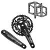BUCKLOS MTB Crankset Square Taper with 22/24/26/32/38/42/44T Chainring Set and BMX Flat Pedals, Nylon Fiber, Mountain Bike, Road Bike, Bicycle Components view 1