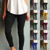 GOKKILRW Stretch Jeggings with Pockets for Women Casual Pull-On Stretchy Leggings Slim Fit Pleated Skinny Jeans Pencil Denim Pants view 3