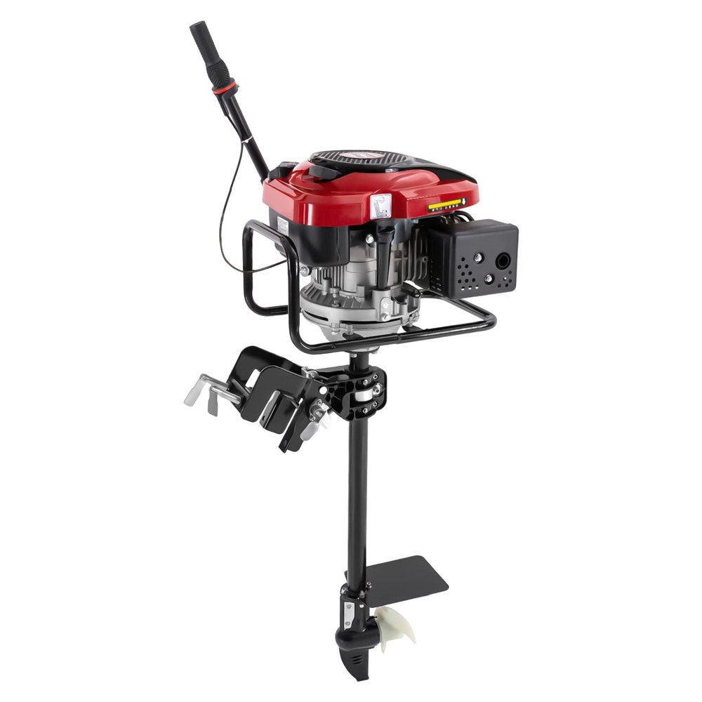 CHALIGHT 8 HP 4 Stroke 196cc Outboard Boat Motors, Fishing Boat Gasoline Engine, Tiller Control Start, Heavy Duty Shaft, Air-cooled CDI