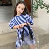 EnJoCho Toddler Patchwork Sundress Little Girls T Shirt Striped Mid Sleeve Long Sweater Dress for 3 to 8 Years (A#fd, 5-6 Years) view 3