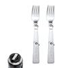 BOXOB 2pcs Silver Stainless Steel Folding Forks, 6.3 Inch, Compatible with THERMOS FUNTAINER 16 Oz Food Jar, Dishwasher Safe, Camping Flatware view 1