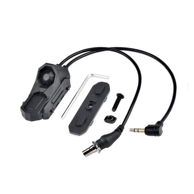 HATSEN Tactical Modular Dual Wire Button Remote Activation Pressure SwitchCompatible with M300/M600 PEQ15/A2 Etc Series Scout Troch Flashlightfor 20mm Rail and M&K System (SF+3.5 Plug BK)