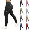 Cargo Leggings for Women Elastic High Waisted Skinny Cargo Jogger Casual Pull On Butt Lift Workout Yoga Lounge Pants Red view 2