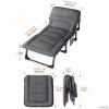 YVYKFZD Camping Cots for Adults, 4-Position Folding Camping Bed, Portable Sleeping Cots with Headrest Design and Side Pocket, Supports 352 lbs (Color : Dark Gray) view 3