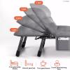 YVYKFZD Camping Cots for Adults, 4-Position Folding Camping Bed, Portable Sleeping Cots with Headrest Design and Side Pocket, Supports 352 lbs (Color : Dark Gray) view 4