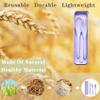 Reusable Travel Utensils with Case, Wheat Straw Portable Plastic Fork Spoons Knife Tableware, Eco-Friendly BPA Free Camping Cutlery for Lunch Box Accessories Work Picnic or Daily Use (Purple) view 2