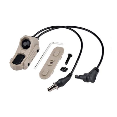 HATSEN Tactical Modular Dual Wire Button Remote Activation Pressure SwitchCompatible with M300/M600 PEQ15/A2 Etc Series Scout Troch Flashlightfor 20mm Rail and M&K System (SF+Crane Laser Plug DE)