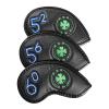 FINGER TEN Golf Iron Wedge Head Covers 52 54 56 60 1 Pc or 1 Set, Stylish Leather Headcover Club Head Protection for Irons, Clover USA Flag Design for Men Women (52, 56, 60(Black&Clover)) view 1