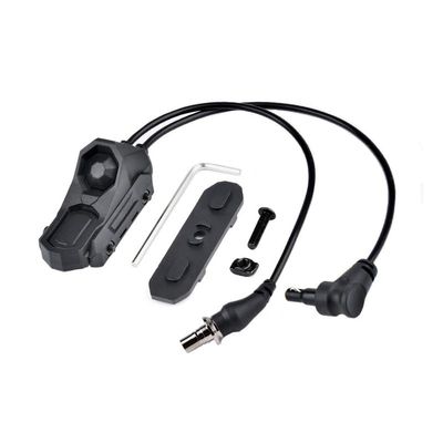 HATSEN Tactical Modular Dual Wire Button Remote Activation Pressure SwitchCompatible with M300/M600 PEQ15/A2 Etc Series Scout Troch Flashlightfor 20mm Rail and M&K System (SF+Crane Laser Plug BK)