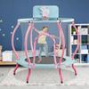 Trampoline, Portable Fitness Foldable Trampoline in-Home Mini Rebounder with Adjustable Handle, Exercise Trampoline for Kid/Adults, 40" Max Load 330lbs (Enclosure, Pink) view 2