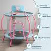 Trampoline, Portable Fitness Foldable Trampoline in-Home Mini Rebounder with Adjustable Handle, Exercise Trampoline for Kid/Adults, 40" Max Load 330lbs (Enclosure, Pink) view 3