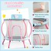 Trampoline, Portable Fitness Foldable Trampoline in-Home Mini Rebounder with Adjustable Handle, Exercise Trampoline for Kid/Adults, 40" Max Load 330lbs (Enclosure, Pink) view 4