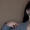 RAFER Paper Clip Earrings for Women, 925 silver needle Earrings, Stud Earring, Modern Earrings view 3