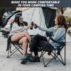 2PCS SAILARY Folding Outdoor Beach Camp Chair with Cup Holder, Storage Pocket, Waterproof Bag Outdoor Arm Chair, Supports 225LBS, Black view 2