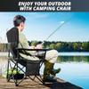 2PCS SAILARY Folding Outdoor Beach Camp Chair with Cup Holder, Storage Pocket, Waterproof Bag Outdoor Arm Chair, Supports 225LBS, Black view 4