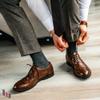 Hugh Ugoli Mens Cotton Dress Socks, Plain Colors, Regular Fit, Crew, Casual Socks, 3 Pack, Burgundy, Shoe Size: 6-8 view 2