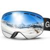 GlaRid Ski Goggles for Men Women Adult Youth, OTG Frameless 100% Anti Fog & UV Protection with Organizer (silver) view 1