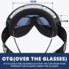 GlaRid Ski Goggles for Men Women Adult Youth, OTG Frameless 100% Anti Fog & UV Protection with Organizer (silver) view 2