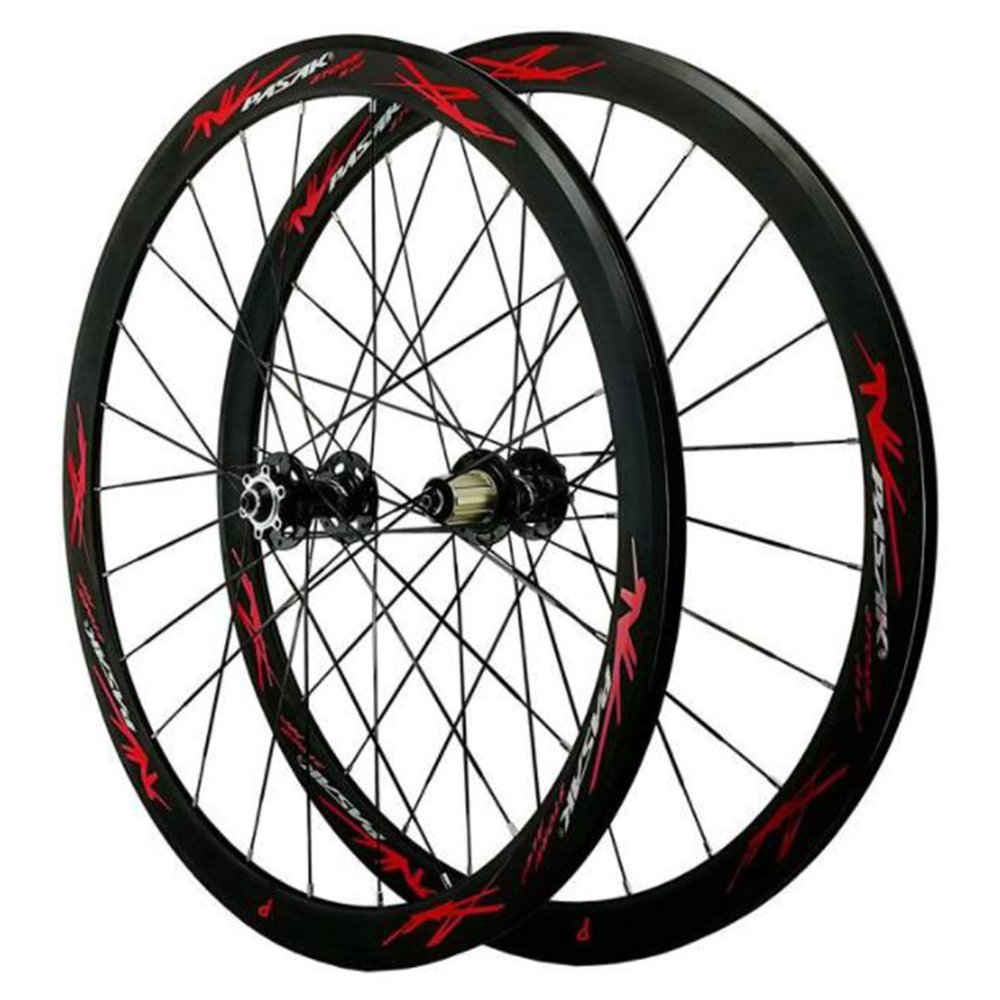 ZECHAO Road Bike Wheel Set,700c*25-45C Tire Disc/V/C Brake Double Wall Aluminium Alloy Rims 40MM Flat Spoke 12 Speed for Off Road Bike Wheelset